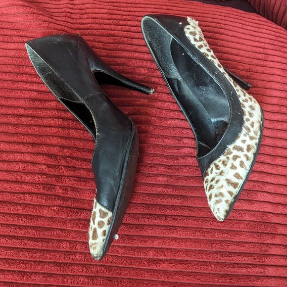 Underground Shoes Animal Print Winklepicker Court Pumps Imperfect Please Read - Picture 5 of 13